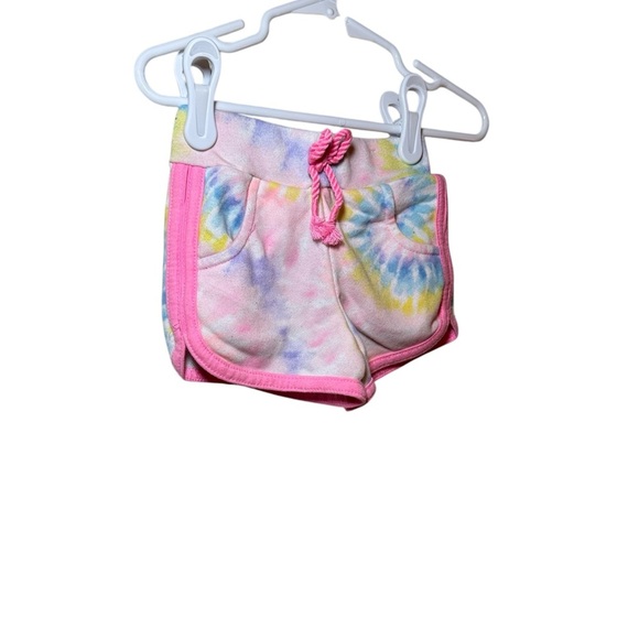 Toddler Girl Shorts 2 Piece Bundle Pink Tie-Dye Pink Floral Size 18 Months - Picture 6 of 9